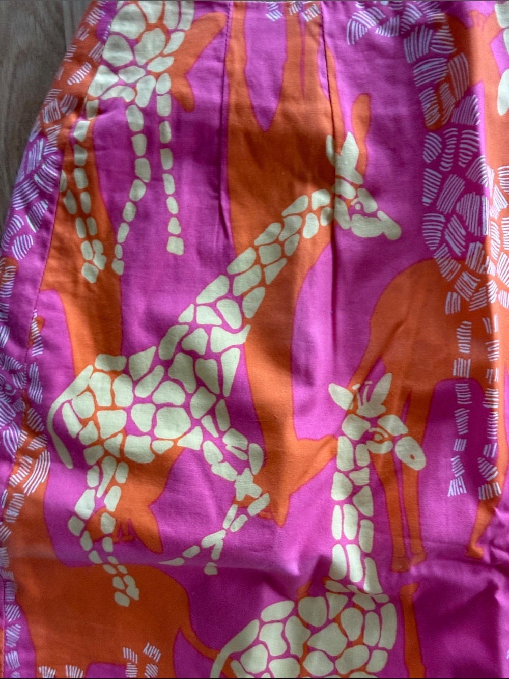 Lilly Pulitzer Pink, Orange & Cream Giraffe Print Mini Skirt - Picture 2 of 4